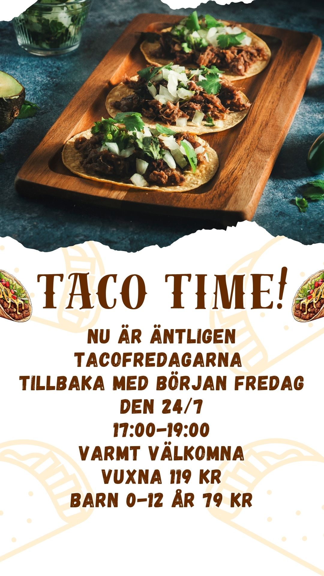 Brown & White Minimalist Taco Promotion Instagram Story